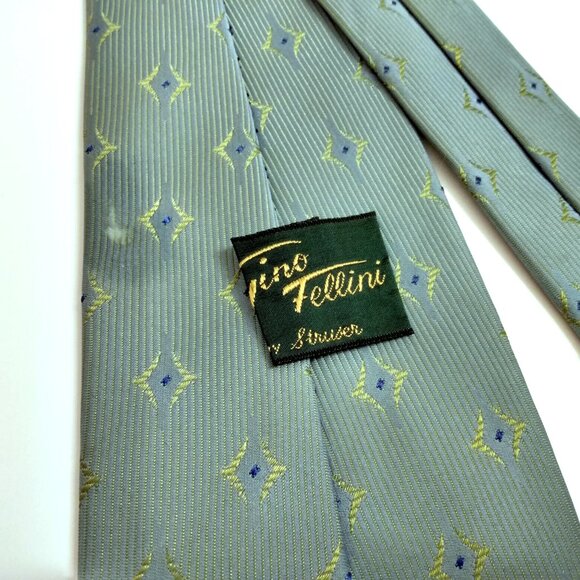 Vintage Green Clip On NeckTie Gino Fellini Struser MCM 60s 70s Retro Tie - Picture 3 of 9
